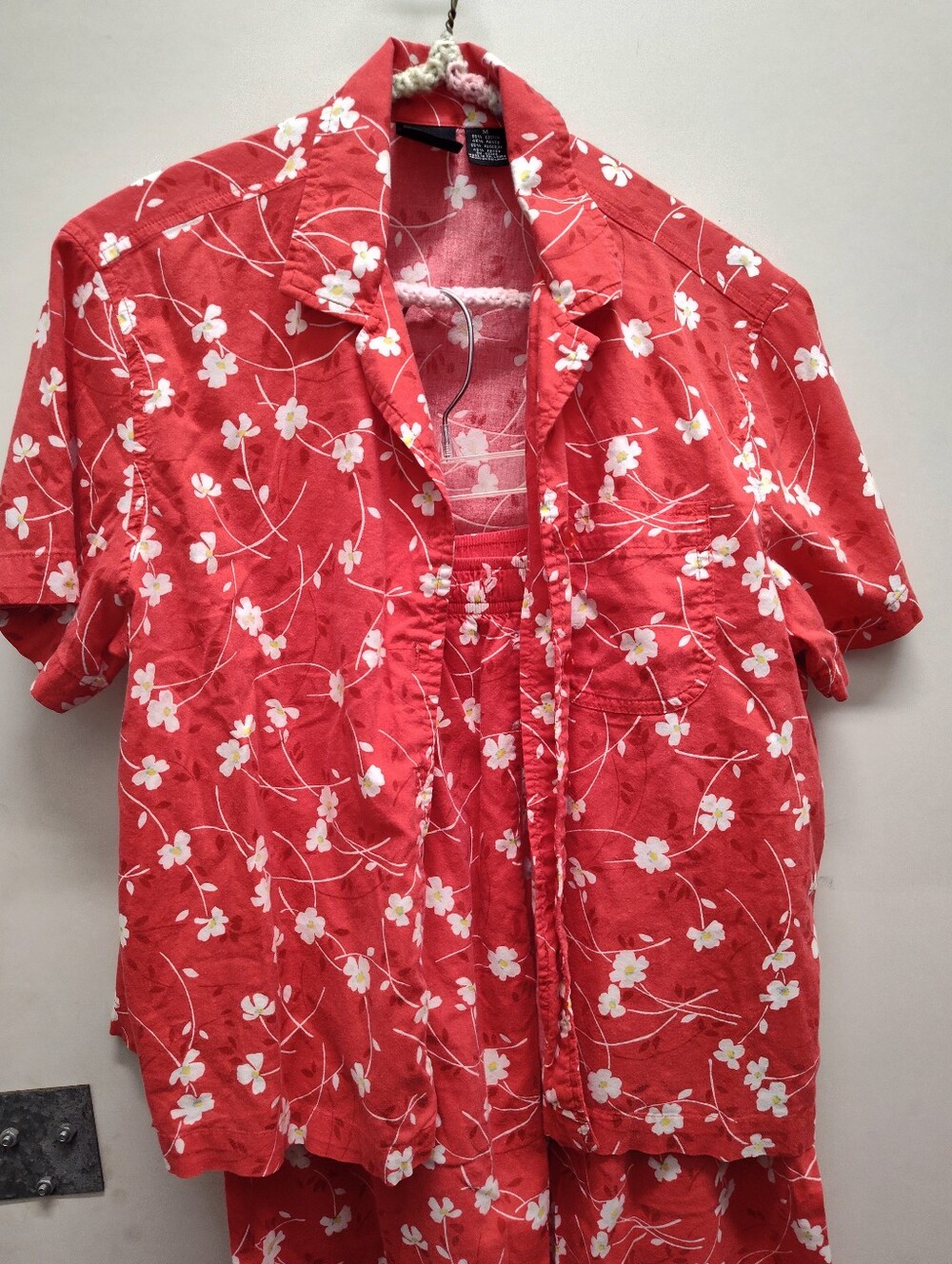 Coral Floral Two-Piece Lounge Set